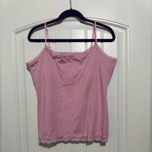 Sonoma Soft Pink Lace-Trim Tank Top